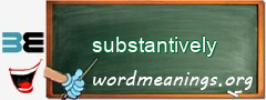 WordMeaning blackboard for substantively